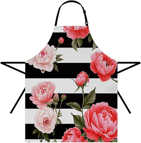 Miniatura 27 de Moslion Apron 31x27 Inch Kitchen Chef Waitress Cook Aprons Bib with Adjustable Neck for Women Men