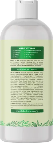 Miniatura 5 de Champú y acondicionador grasos para cabello y cuero cabelludo, champú desengrasante y acondicionador de árbol de té para cabello graso y cuero