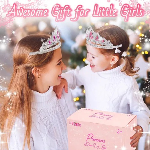 Miniatura 6 de NINAOR Regalos de fiesta de corona de princesa, 16 tiaras de princesa para cumpleaños, accesorios de cosplay de niña, suministros de fiesta