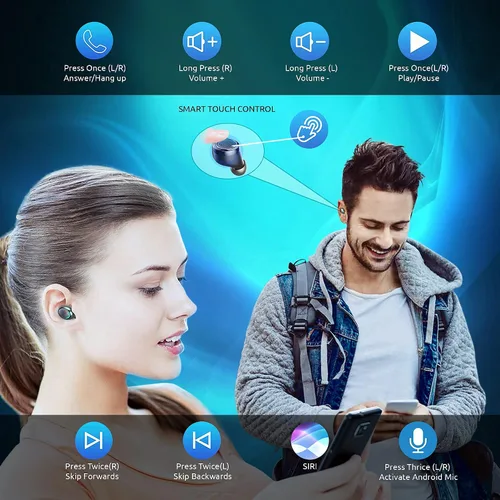 Miniatura 5 de Auriculares inalámbricos V5.3 PRO compatibles con Samsung Galaxy S20/FE/Ultra/S20+/5G/Fan Edition/Plus IPX3 Bluetooth Touch Negro