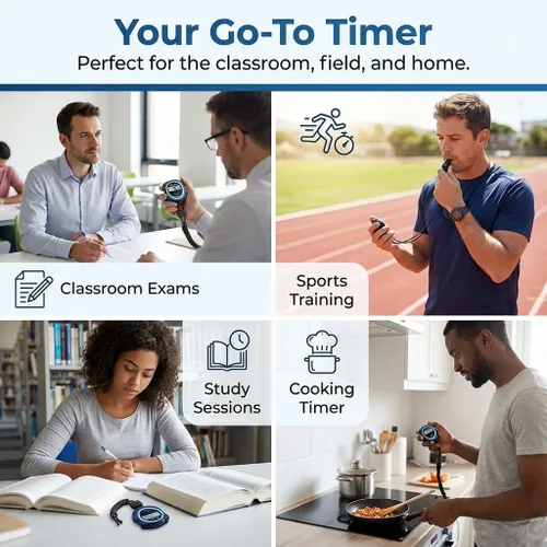 Miniatura 5 de Temporizador digital silencioso para profesores, entrenadores y niños, temporizador de regazo simple, pantalla grande, sin alarma, aula, exámenes