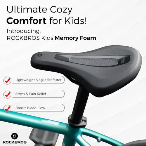 Miniatura 3 de ROCKBROS Sillín de bicicleta para niños, asiento de bicicleta de repuesto para BMX, asiento de bicicleta con diseño ergonómico, concepto de 3 zonas