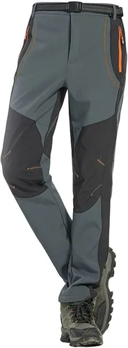 Miniatura 2 de TBMPOY - Pantalones de esquí de nieve impermeables con forro polar para hombre, para senderismo, montaña, revestimiento suave con cinturón