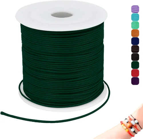 Miniatura 48 de CAMAL Cuerda de cera de 0.069 pulgadas para hacer pulseras, hilo encerado de 23 yardas para joyería y pulsera, cordón encerado para manualidades