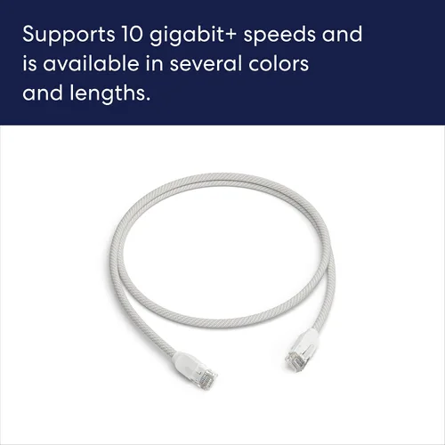 Miniatura 3 de Cable Ethernet Amazon eero CAT6a: Admite velocidades de más de 10 gigabits, 3 pies, paquete de 1, blanco ártico Arctic White