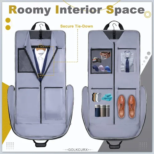 Miniatura 3 de Golkcurx Garment Bags for Travel, Large Suit bags for Men Women Travel with Shoulder Strap, Foldable Carry On Garment Bag Gifts for Business Trip