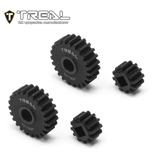 Miniatura 2 de TREAL Los engranajes de portal SCX10 III/Capra 12/23T endurecen los engranajes de acero compatibles con Axial 1/10 SCX10 3 Capra (12T/23T), misma