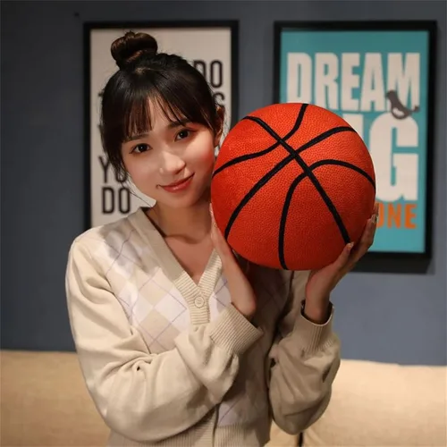 Miniatura 4 de Almohada de baloncesto de felpa suave, redonda, deportiva, almohada decorativa para baloncesto, sala de estar, dormitorio, decoración para niños