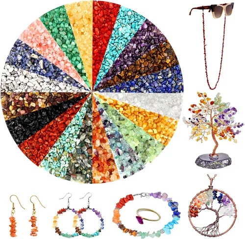 Miniatura 9 de Cuentas de piedra natural para la fabricación de joyas, cuentas sueltas de piedras preciosas irregulares, piezas de cristal trituradas, cuentas