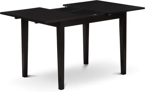 Miniatura 7 de East West Furniture NOVA5-BLK-W - Juego de muebles de comedor de 5 piezas, incluye una mesa de cocina rectangular con hojas de mariposa y 4 sillas