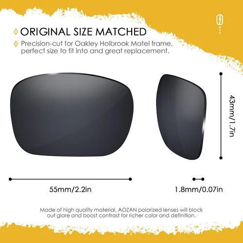 Miniatura 30 de Lentes de repuesto ANSI Z87.1 para gafas de sol Oakley Holbrook Metal OO4123