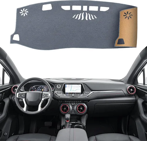 Miniatura 32 de Cubierta del Tablero Alfombrilla del Salpicadero Ajuste para Chevy Equinox 2024-2018 (Sin Modelos HUD), Alfombrilla del Tablero del Coche Negro