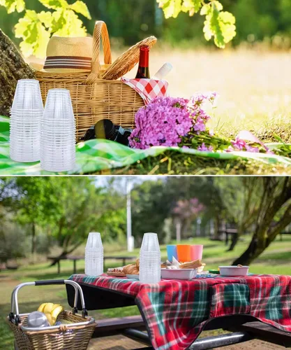Miniatura 7 de Vasos de plástico transparentes de 9 onzas, paquete de 50, vasos de plástico para cóctel de 9 onzas para fiesta, vasos de vino desechables, vasos
