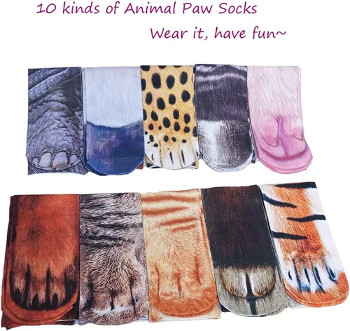 Miniatura 4 de MYAXOY Regalos de San Valentín para él, ella, hombres y mujeres, divertidos calcetines con patas de animales, calcetines novedosos en 3D locos