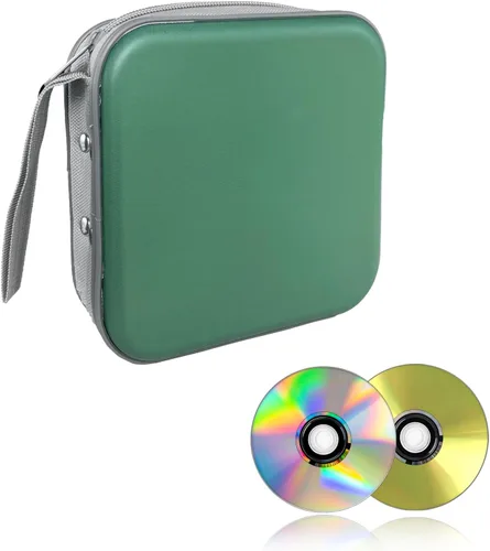 Miniatura 8 de Augeny Estuche de CD de capacidad para 48 unidades, soporte portátil de plástico duro para DVD, carpeta de almacenamiento de discos para automóvil