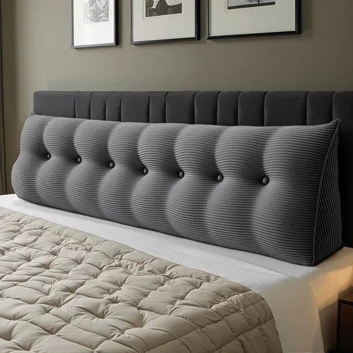 Miniatura 7 de WOWMAX - Almohada triangular para lectura; almohada grande para cabecera y respaldo; almohada en forma de cuña para soporte y posicionamiento