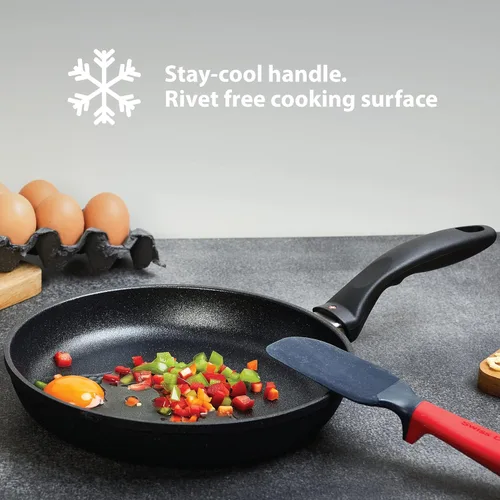 Miniatura 6 de Swiss Diamond Sartén con tapa, cuenta con asas dobles, sartén antiadherente con revestimiento de diamante con tapa, apta para horno y lavavajillas