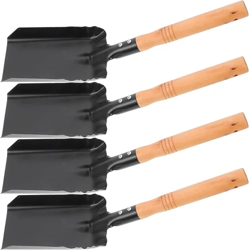 Miniatura 9 de Pala de ceniza de metal con mango de madera, pala de carbón, pala de jardinería para estufa de leña, 4