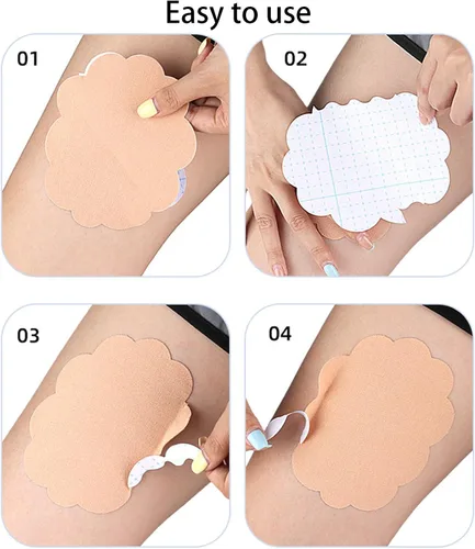 Miniatura 5 de Parches antifricción para el interior del muslo, 20 piezas de cinta elástica transpirable para levantar muslos, calcomanías ultrafinas antirozaduras