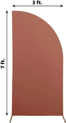 Miniatura 244 de Efavormart - Juego de 4 fundas de elastano beige para arco de media luna, fundas de telón de fondo Chiara de 2.5 pies a 7 pies para escenarios