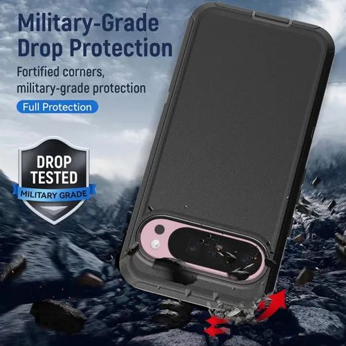 Miniatura 3 de Defender Series - Funda para Google Pixel 9 Pro XL, resistente y duradera, grado militar, a prueba de golpes, con protección de puerto, incluye
