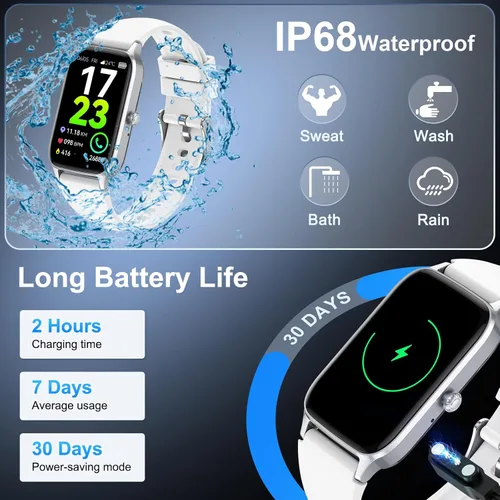 Miniatura 7 de Reloj inteligente (respuesta/hacer llamada), nuevo rastreador de fitness 2025 para hombres y mujeres, reloj de fitness HD de 1.57 pulgadas, monitor