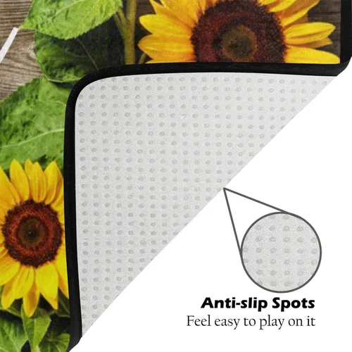 Miniatura 4 de Tapete de puerta de girasol de 23 x 16 pulgadas, tapete antideslizante para entrada, cocina, baño, decoración de girasol de otoño