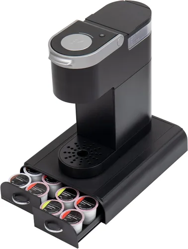 Miniatura 5 de Mind Reader Organizador de cápsulas de una sola porción, 2 cajones, capacidad para 24 cápsulas, color negro