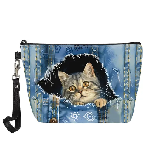 Miniatura 35 de AFPANQZ Bolsas de maquillaje de viaje personalizadas para mujeres y niñas, bolsa de almacenamiento de artículos de tocador, bolso al aire libre