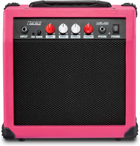 Miniatura 10 de LyxPro Amplificador de guitarra eléctrica de 20 W, altavoz incorporado, conector para auriculares y entrada auxiliar que incluye ganancia, graves