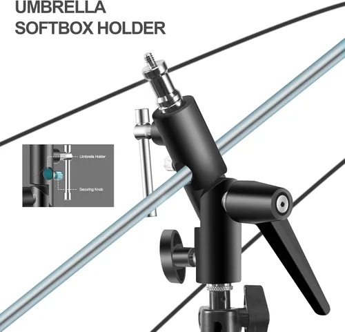 Miniatura 7 de WELLMAKING Soporte Flash Speedlite para cámara, diseño giratorio con soporte para paraguas/reflector, compatible con Canon, Nikon, Pentax, Olympus