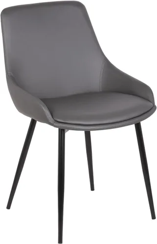 Miniatura 10 de Armen Living Mia - Silla de comedor moderna contemporánea con patas de metal, altura del asiento de 19 pulgadas, color carbón
