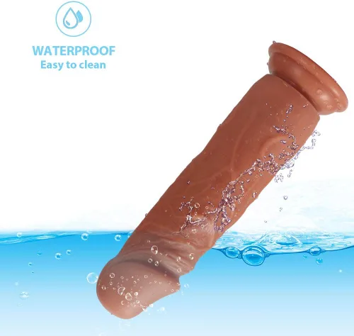 Miniatura 3 de Consolador grande hiperrealista de más de 9 pulgadas, consoladores gigantes de doble capa, pene de silicona de primera calidad, juguetes sexuales