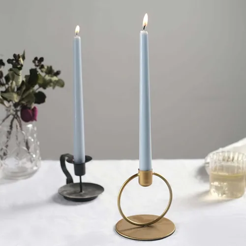 Miniatura 7 de Efavormart - Paquete de 10 velas cónicas de 10 pulgadas, diseño de cera de alta calidad, color azul polvoriento, velas sin perfume Azul empolvado
