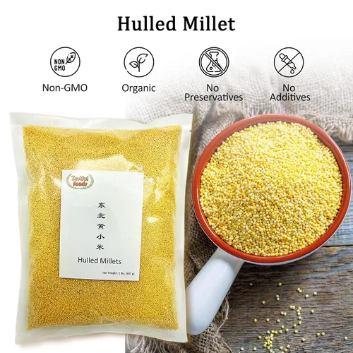 Miniatura 5 de Zestful Foods Mijo descascarado, grano de mijo, semillas de mijo, harina de mijo sin gluten, grano entero, orgánico, 2 libras