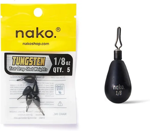 Miniatura 7 de Nako - Pesas de tungsteno para tiro de caída, pesos de tungsteno, pesos de pesca para equipo de tiro caído, 1/32 oz - 1 oz, sin astilla, negro