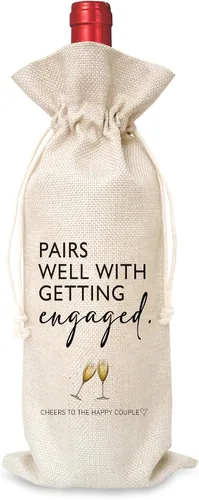 Miniatura 9 de Bolsa de vino Regalo de boda para señor y señora - Regalo de compromiso J14-Azul