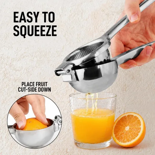 Miniatura 3 de Zulay - Exprimidor de limón extra grande de acero inoxidable, fácil de apretar y resistente, exprimidor de limón, exprimidor ergonómico de cítricos