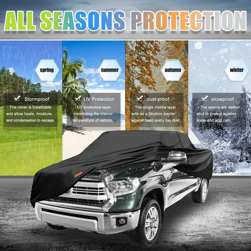 Miniatura 3 de X AUTOHAUX Funda para camioneta Toyota Tacoma Doble Cabina 4P 1,5 m de largo 2005-2021 Protección contra sol, lluvia, polvo, viento y nieve 190T-PU