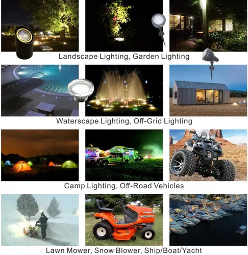 Miniatura 6 de Bombilla LED reflectora de vidrio PAR36, impermeable IP67, CA/CC 12 voltios, 9 vatios, 900 lm, principalmente para uso en paisaje y fuera de la red