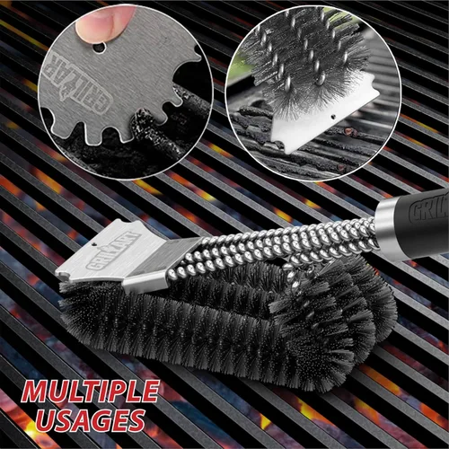 Miniatura 4 de GRILLART Cepillo y raspador de parrilla, kit de cepillo de limpieza de parrilla de barbacoa de 18 pulgadas, limpiador de alambre seguro, accesorios