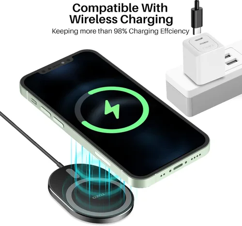 Miniatura 2 de TOZO Cargador inalámbrico portátil ultradelgado 15W Max de carga rápida compatible con iPhone 17/16 Plus/16 Pro Max/15/14/13/SE, Samsung Galaxy