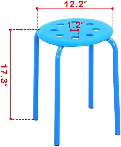 Miniatura 2 de Yaheetech Taburetes apilables de 17.3 pulgadas, juego de 5 taburetes de bar apilables industriales para interiores y exteriores, decoración