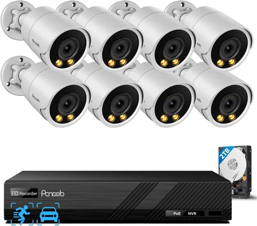 Miniatura 16 de Sistema de cámara de seguridad PoE, 4 cámaras IP bala con cable de 4 MP para exteriores, micrófono integrado para exteriores, detección de vehículos