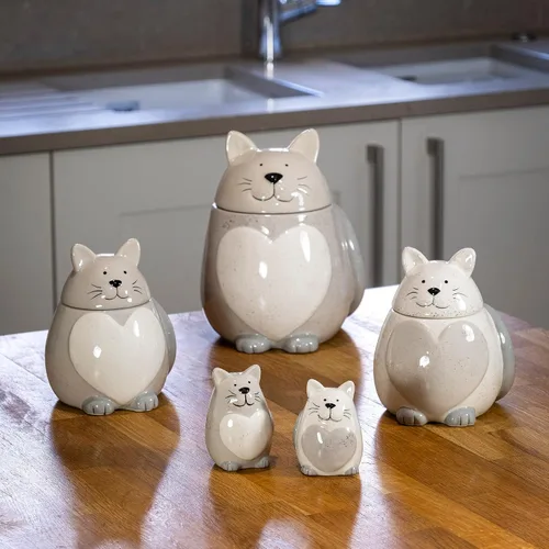Miniatura 2 de SPOTTED DOG GIFT COMPANY Tarro de cerámica para galletas con tapa, recipiente grande para galletas y galletas, lindo almacenamiento de cocina