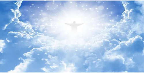 Miniatura 7 de Leyiyi Fondo de fotografía de Jesucristo en el cielo, 5 x 3 pies, paraíso Dios, lugar, cielo, nube, bokeh, halos, punto, pancarta sagrada, telón