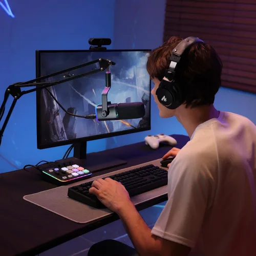 Miniatura 2 de MAONO Kit de micrófono XLR/USB para juegos: micrófono dinámico para PC para transmisión y podcast, soporte de software, botón de silencio, control