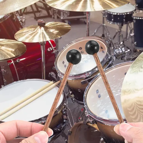 Miniatura 6 de 4 mazos de tambor de lengua de acero, palitos de tambor de goma pequeños de 5.9 pulgadas para xilófono, instrumentos musicales, mazo, mango