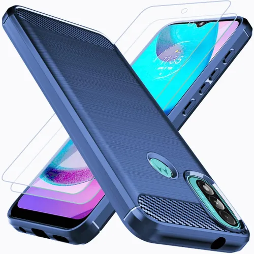 Miniatura 8 de Osophter Funda para Moto E20 con 2 unids Protector de pantalla de absorción de golpes Flexible TPU Caucho Protector de teléfono celular