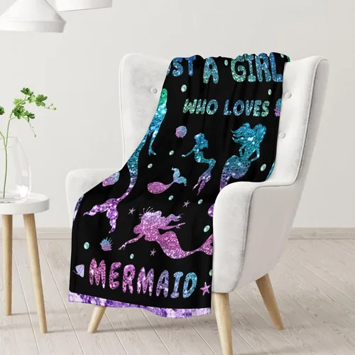 Miniatura 2 de Mercuryelf Manta de sirena suave, mullida y cálida, 30 x 40 pulgadas, manta pequeña para regazo y cuna, regalo para los amantes de las sirenas